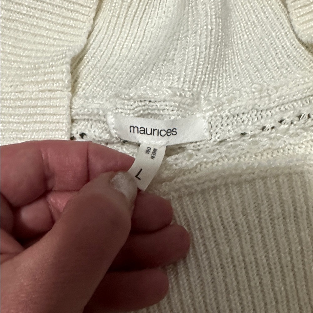 Maurices Cream Cowl Neck Sweater size Large - Picture 3 of 6